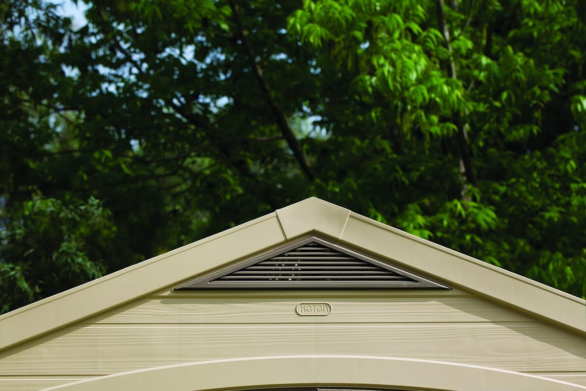 Keter Factor 8 x 6 ft Outdoor Storage Shed, Beige/Brown